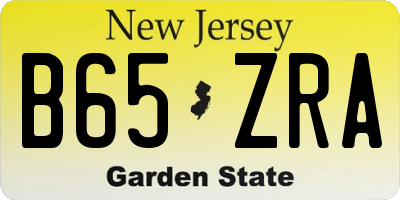 NJ license plate B65ZRA