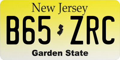NJ license plate B65ZRC