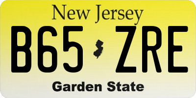 NJ license plate B65ZRE