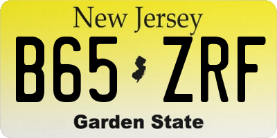 NJ license plate B65ZRF