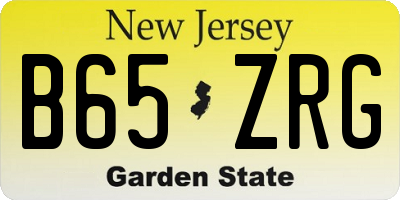 NJ license plate B65ZRG