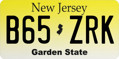 NJ license plate B65ZRK