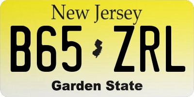 NJ license plate B65ZRL