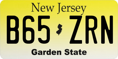 NJ license plate B65ZRN