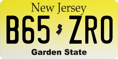NJ license plate B65ZRO