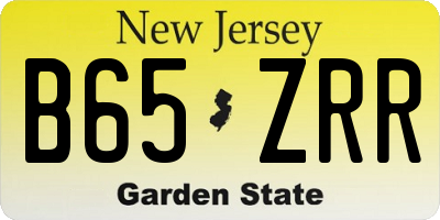 NJ license plate B65ZRR