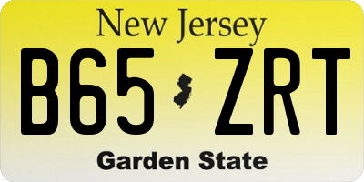 NJ license plate B65ZRT