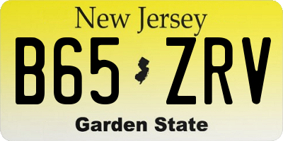 NJ license plate B65ZRV