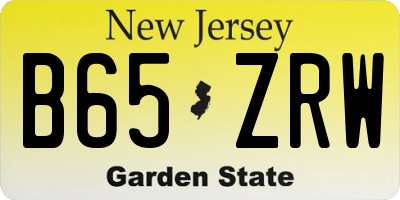 NJ license plate B65ZRW