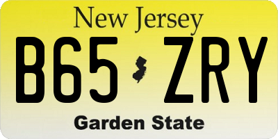 NJ license plate B65ZRY