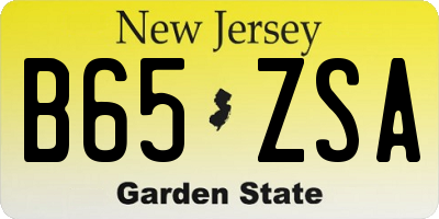 NJ license plate B65ZSA