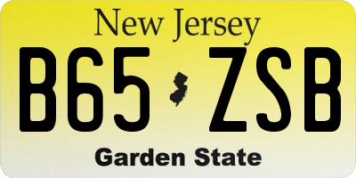 NJ license plate B65ZSB