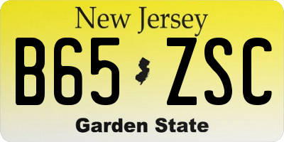 NJ license plate B65ZSC