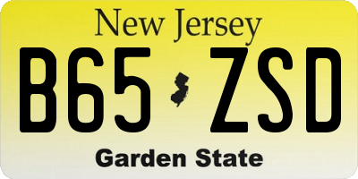 NJ license plate B65ZSD