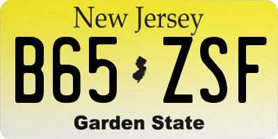 NJ license plate B65ZSF