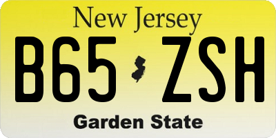 NJ license plate B65ZSH