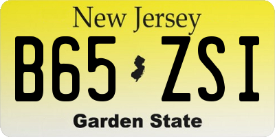 NJ license plate B65ZSI