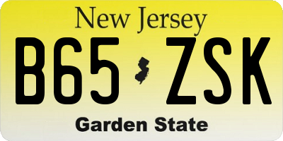 NJ license plate B65ZSK
