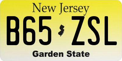 NJ license plate B65ZSL