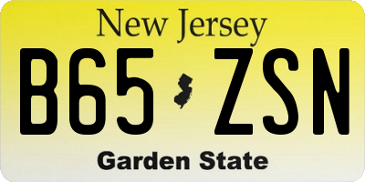 NJ license plate B65ZSN