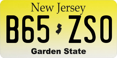 NJ license plate B65ZSO