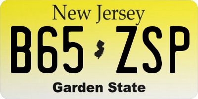 NJ license plate B65ZSP