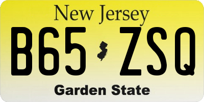 NJ license plate B65ZSQ
