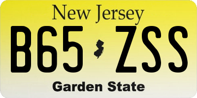 NJ license plate B65ZSS