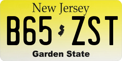 NJ license plate B65ZST