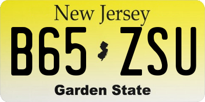 NJ license plate B65ZSU