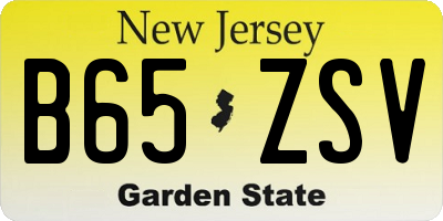 NJ license plate B65ZSV