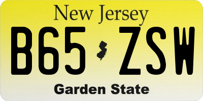 NJ license plate B65ZSW