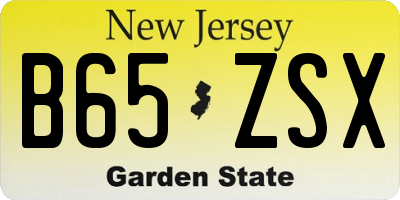 NJ license plate B65ZSX