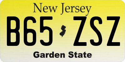 NJ license plate B65ZSZ