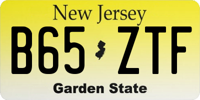 NJ license plate B65ZTF