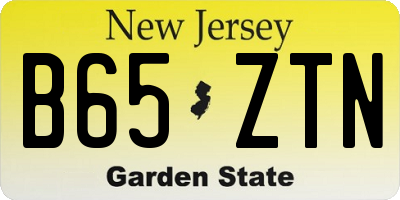 NJ license plate B65ZTN