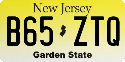 NJ license plate B65ZTQ