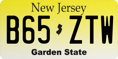 NJ license plate B65ZTW