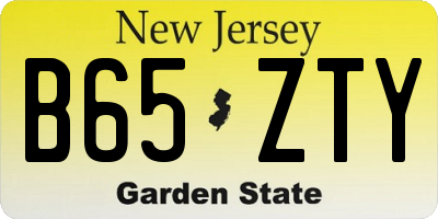 NJ license plate B65ZTY
