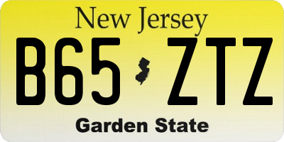 NJ license plate B65ZTZ