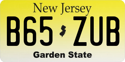 NJ license plate B65ZUB