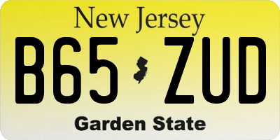 NJ license plate B65ZUD