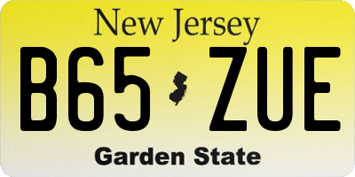 NJ license plate B65ZUE