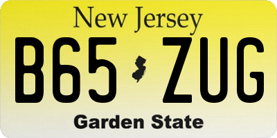 NJ license plate B65ZUG