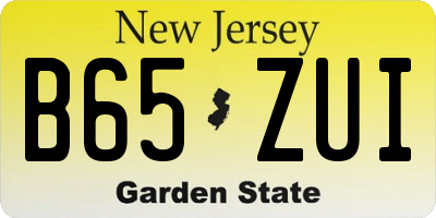 NJ license plate B65ZUI
