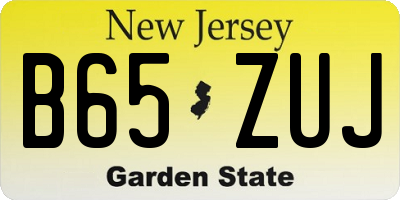 NJ license plate B65ZUJ