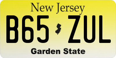 NJ license plate B65ZUL
