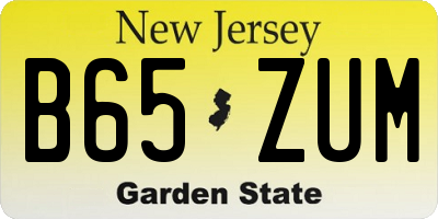 NJ license plate B65ZUM