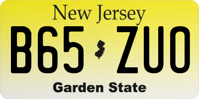 NJ license plate B65ZUO