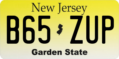 NJ license plate B65ZUP